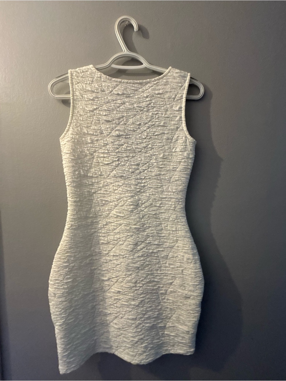 Good American White Textured Sleeveless Mini Dress